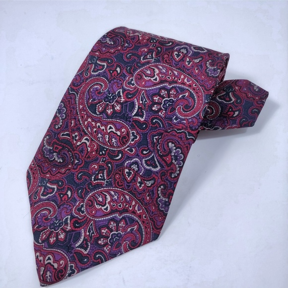 Italian Hand Made Beautiful Purple Paisley - Picture 1 of 4